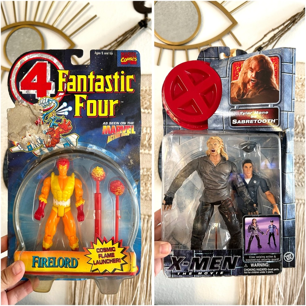 Bundle SABRETOOTH - X-Men Fantastic Four FIRELORD Action Figure 1995 Toy Biz